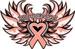 Endometrial Cancer Heart Wings Shirts Endometrial Cancer Heart Wings Shirts