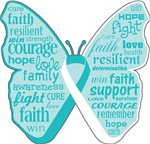 Cervical Cancer Butterfly Collage of Words Shirts Cervical Cancer Butterfly Collage of Words Shirts