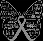 Brain Cancer Butterfly Collage of Words Shirts Brain Cancer Butterfly Collage of Words Shirts