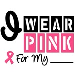 I Wear Pink Ribbon Stylish Breast Cancer T-Shirts I Wear Pink Ribbon Stylish Breast Cancer T-Shirts