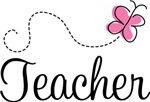 Cute Teacher Pink Butterfly