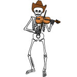 Country Music Fiddle Playing Skeleton Country Music Fiddle Playing Skeleton