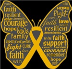 Appendix Cancer Butterfly Collage of Words Shirts Appendix Cancer Butterfly Collage of Words Shirts