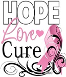 Hope Love Cure Floral - Breast Cancer Shirts Hope Love Cure Floral - Breast Cancer Shirts