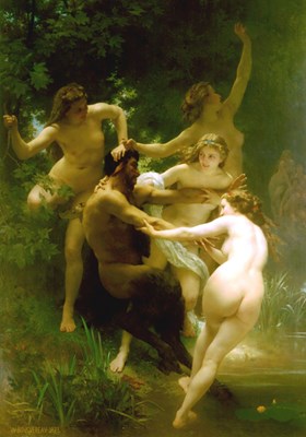 Bouguereau Nymphs and Satyr